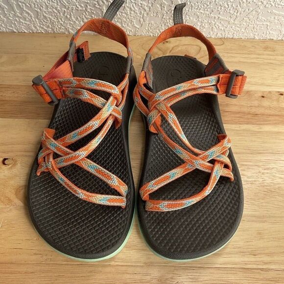 Chaco Z Cloud X2 Women's Orange Multi Strappy Sport Hiking Vibram Sole Sandals 4 - Picture 4 of 8